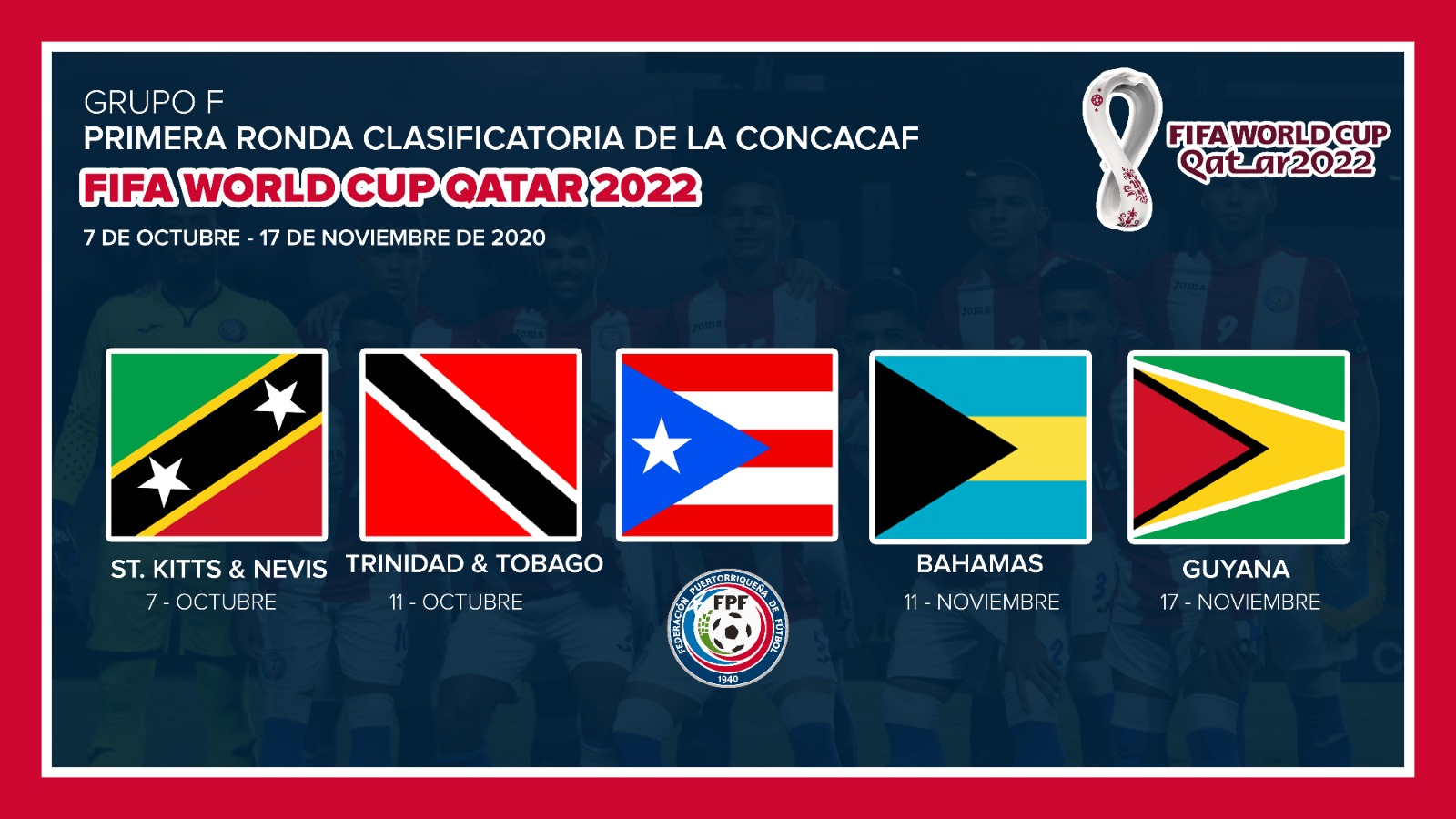 Puerto Rico pasa a primera ronda clasificatoria de la Copa Mundial FIFA
