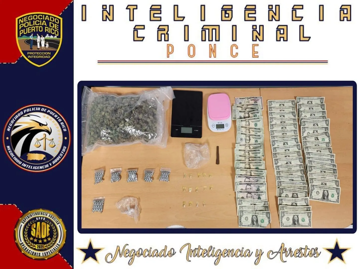 Radicación de cargos contra pareja arrestada con drogas en Peñuelas