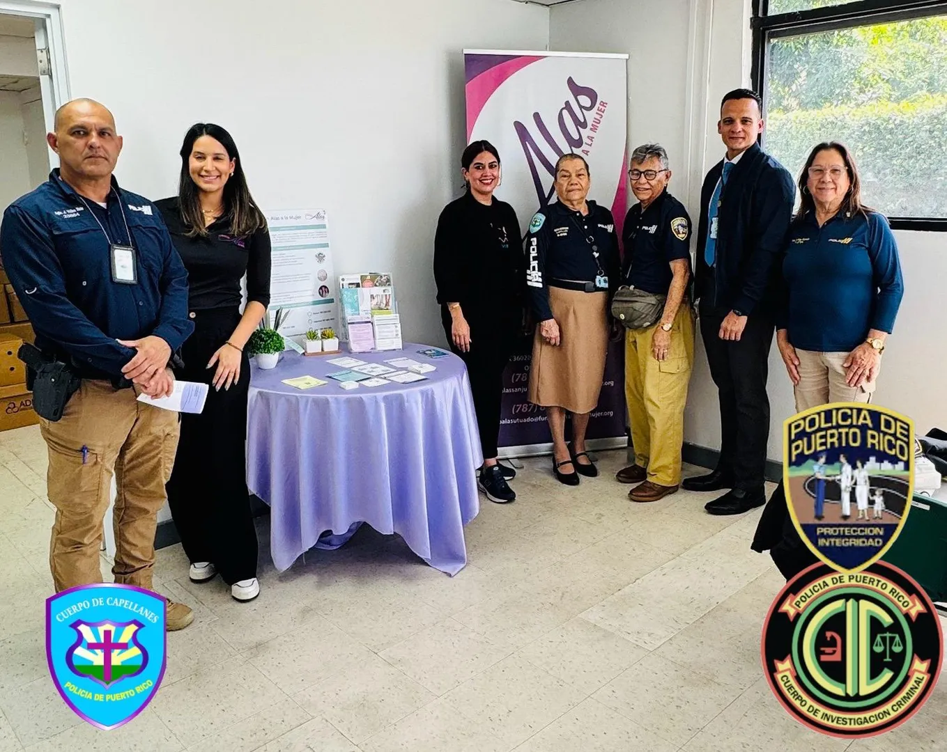 Policía de Utuado y Capellanes entregan alimentos a la Fundación Alas a la Mujer