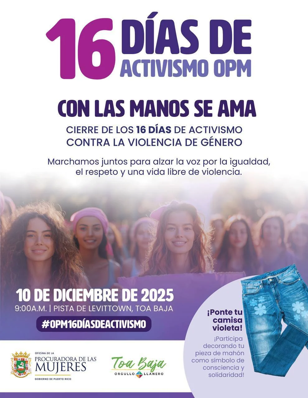 Oficina de la Procuradora de las Mujeres Invita a la Ciudadanía a participar del Cierre de los 16 Días de Activismo en Toa Baja