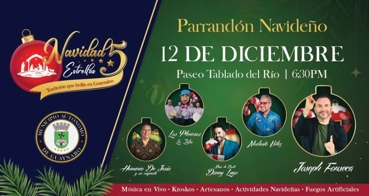 Alcalde de Guaynabo invita al gran Tercer Parrandón Navideño en el Paseo Tablado del Río