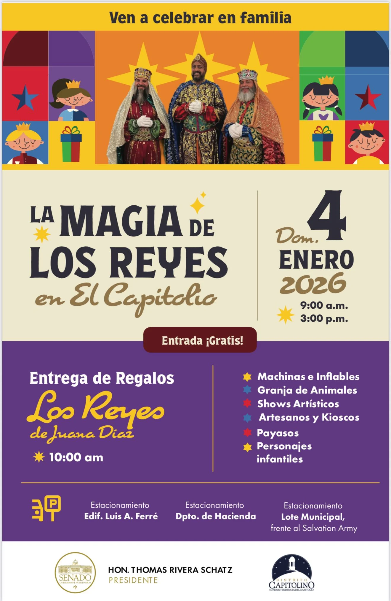 El Senado recibirá a los Reyes Magos de Juana Díaz en tradicional actividad