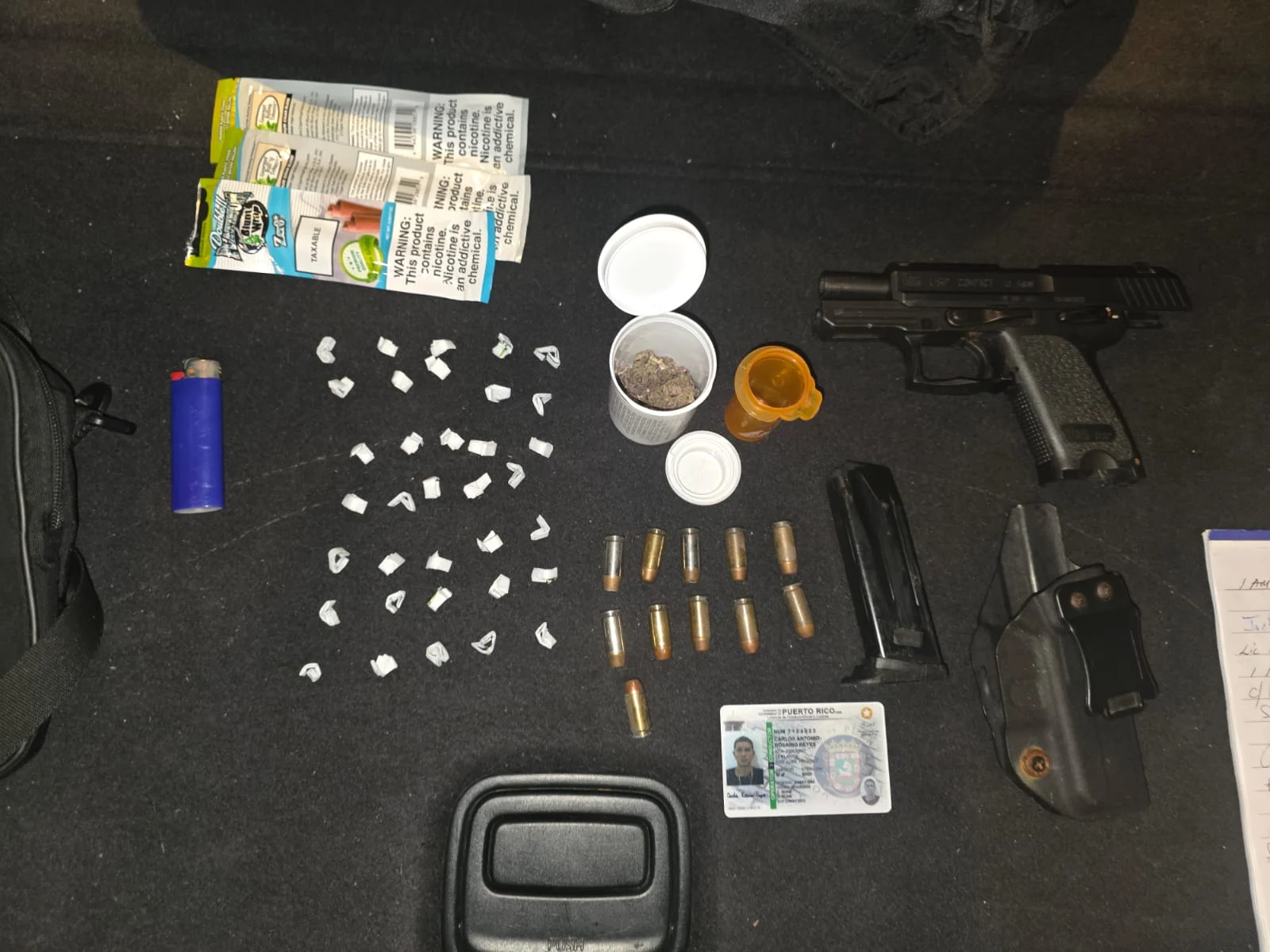 Intervención policial en Cabo Rojo termina con dos arrestos y ocupación de arma, municiones, marihuana y fentanilo