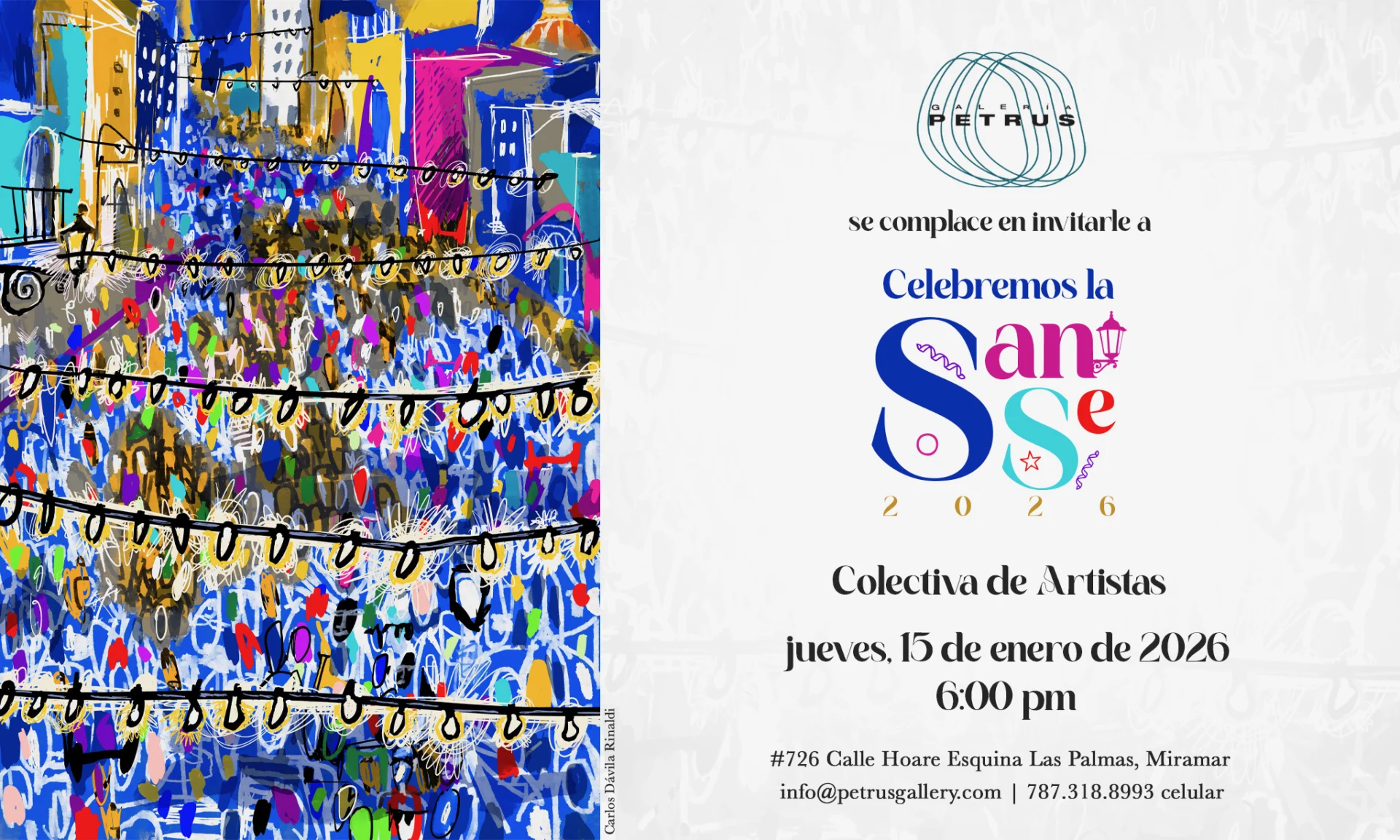 Tradición en Galería Petrus regresa con “Celebremos la SanSe 2026”