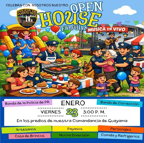 Guayama celebra Open House Familiar para fortalecer lazos entre la Policía y la comunidad
