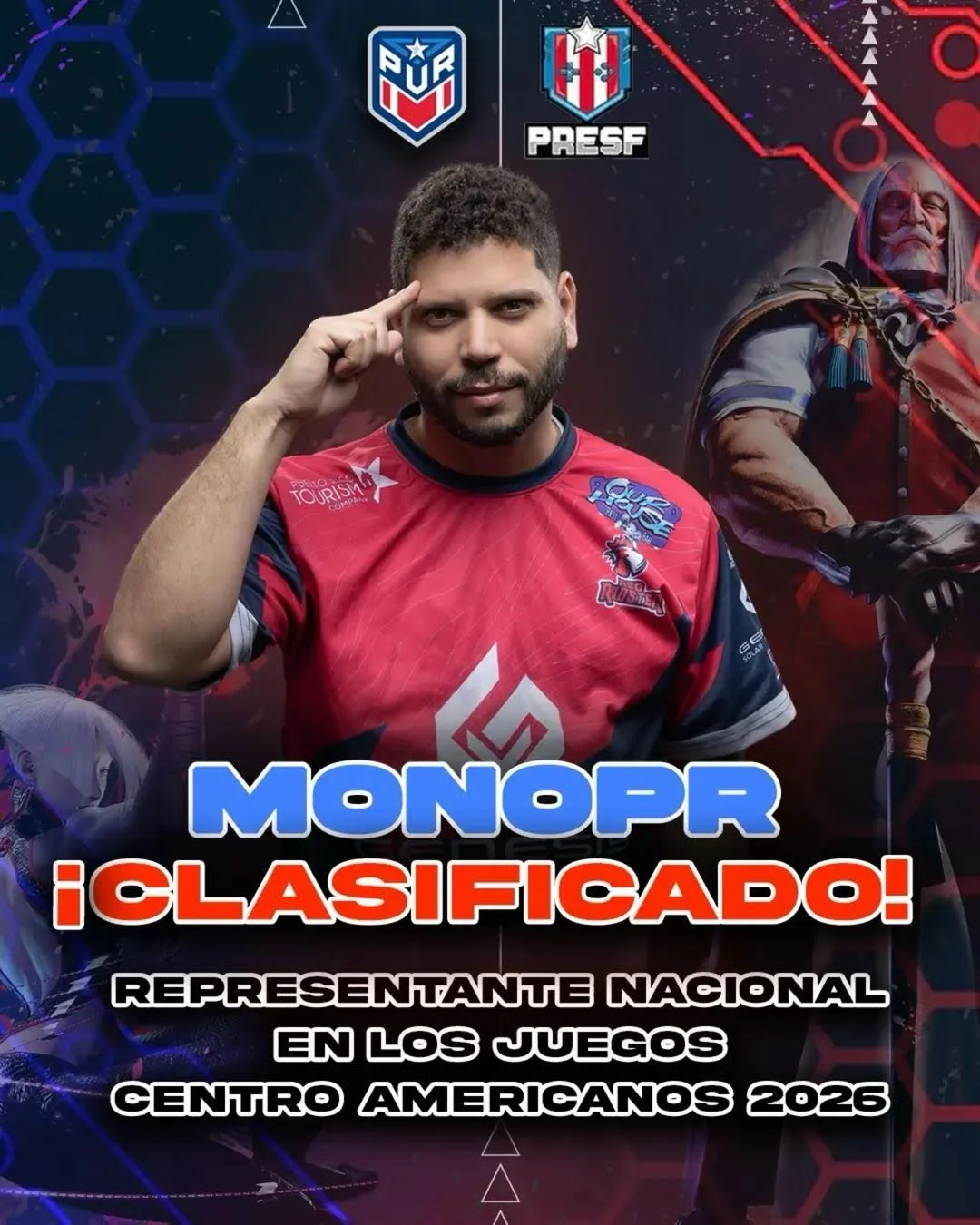 Ricardo “Mono” Román clasifica a los Juegos Centroamericanos 2026 como representante de Puerto Rico en Street Fighter 6