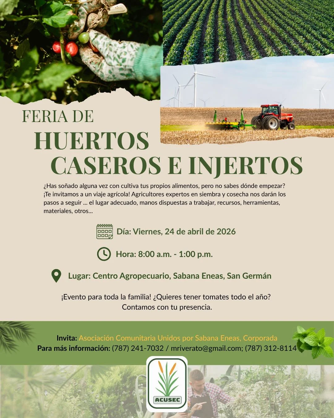 Feria de Huertos Caseros e Injertos fomentará la agricultura comunitaria en San Germán