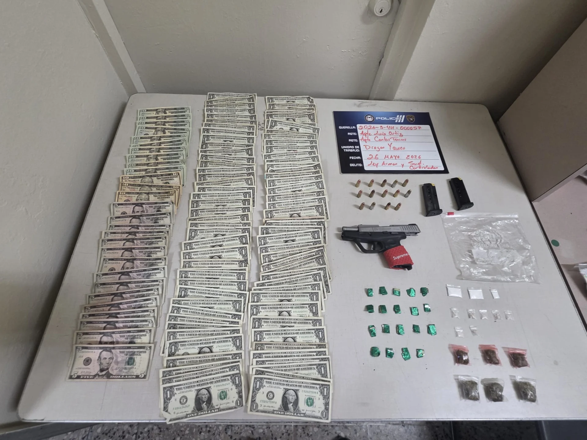 Arrestan a hombre en Guánica tras ocuparle drogas, arma y dinero en efectivo