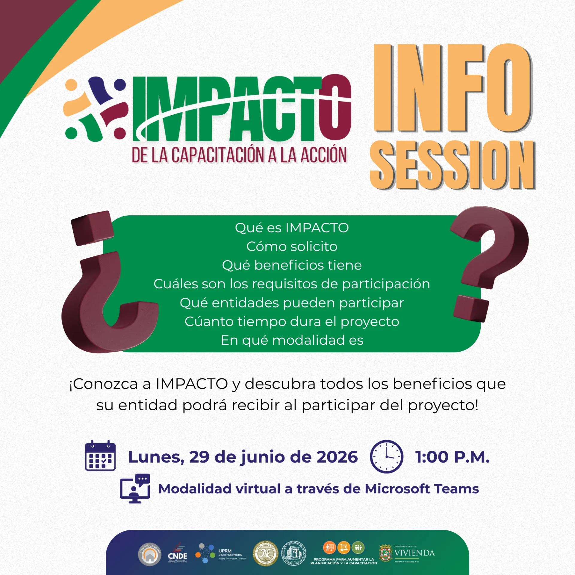 RUM lanza Proyecto IMPACTO para fortalecer organizaciones sin fines de lucro, municipios y agencias gubernamentales en Puerto Rico