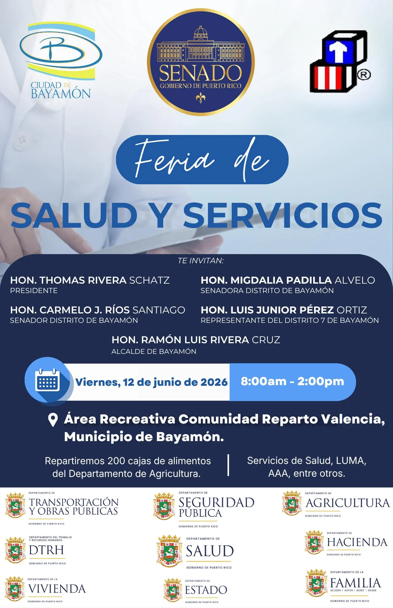 Senado de Puerto Rico invita a Feria de Salud y Servicios en Bayamón