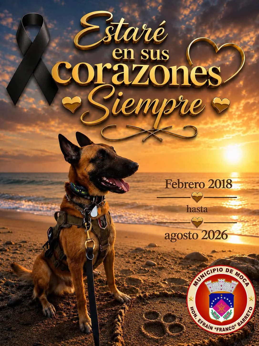 Moca rinde homenaje póstumo al agente canino Oslo