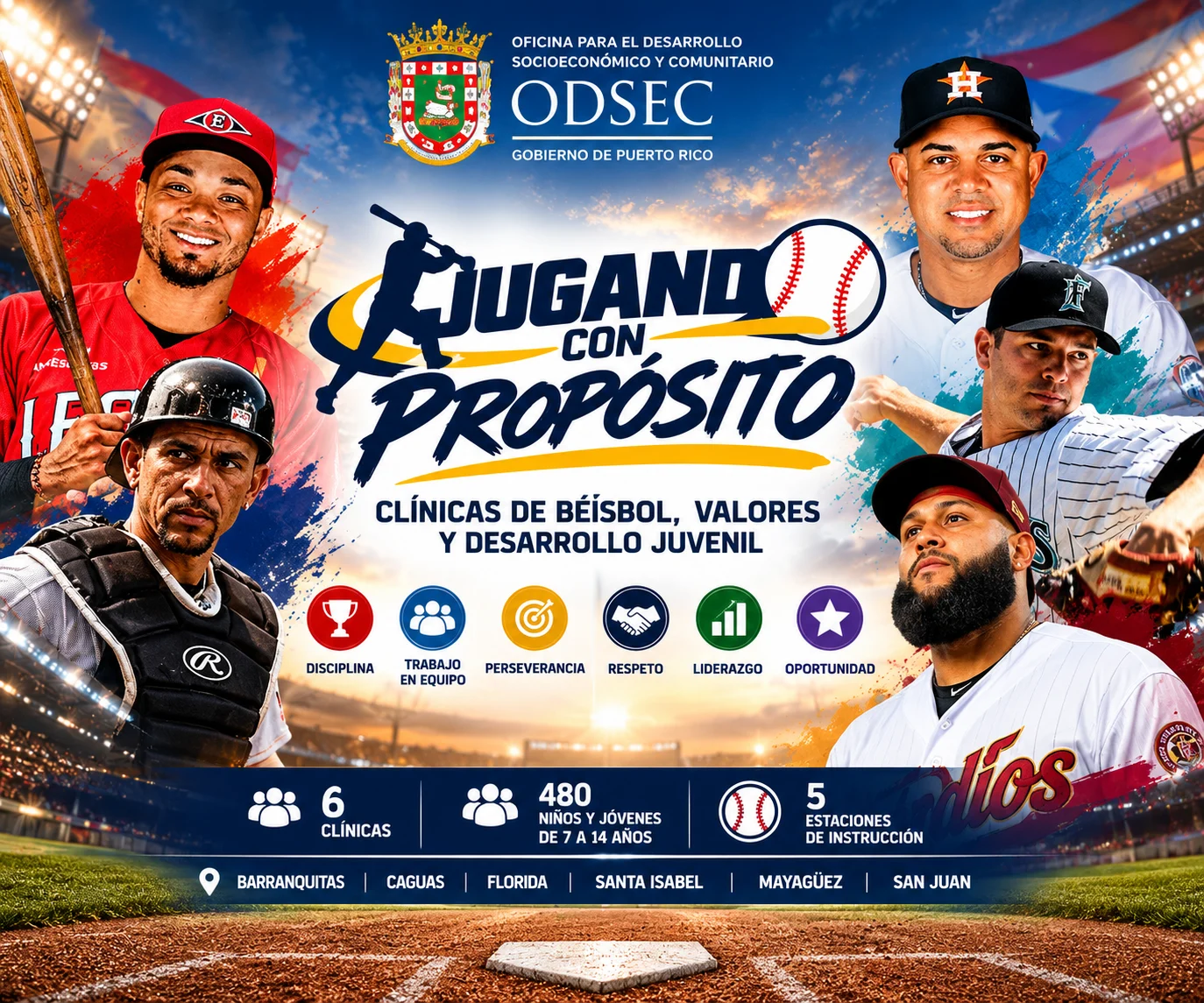 ODSEC fortalece gestión comunitaria y apuesta al béisbol como herramienta de desarrollo para 480 niños