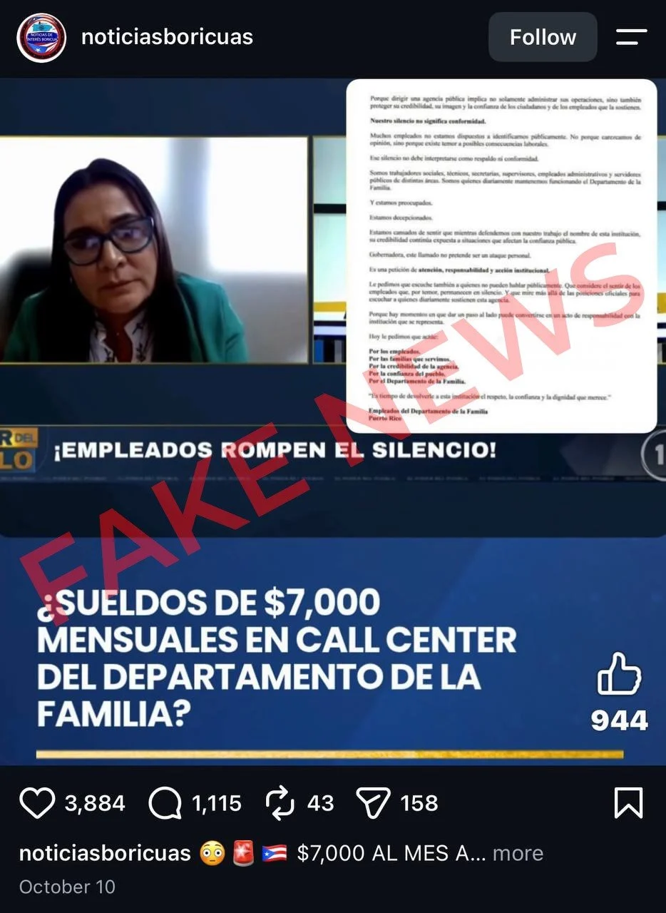 Departamento de la Familia desmiente salarios de $7,000 mensuales y aclara compensaciones de nuevas contrataciones