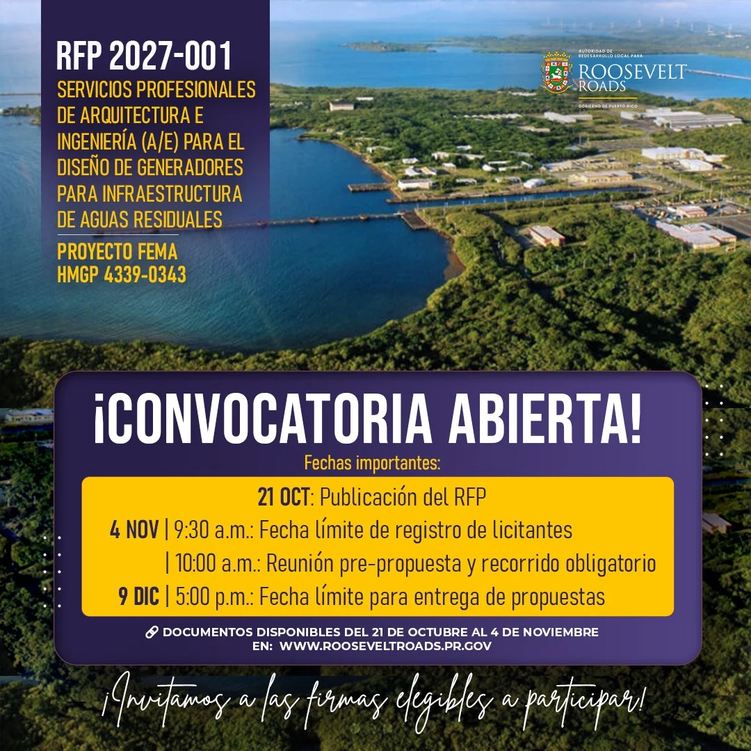 LRA anuncia convocatoria para fortalecer la infraestructura de aguas residuales de Roosevelt Roads