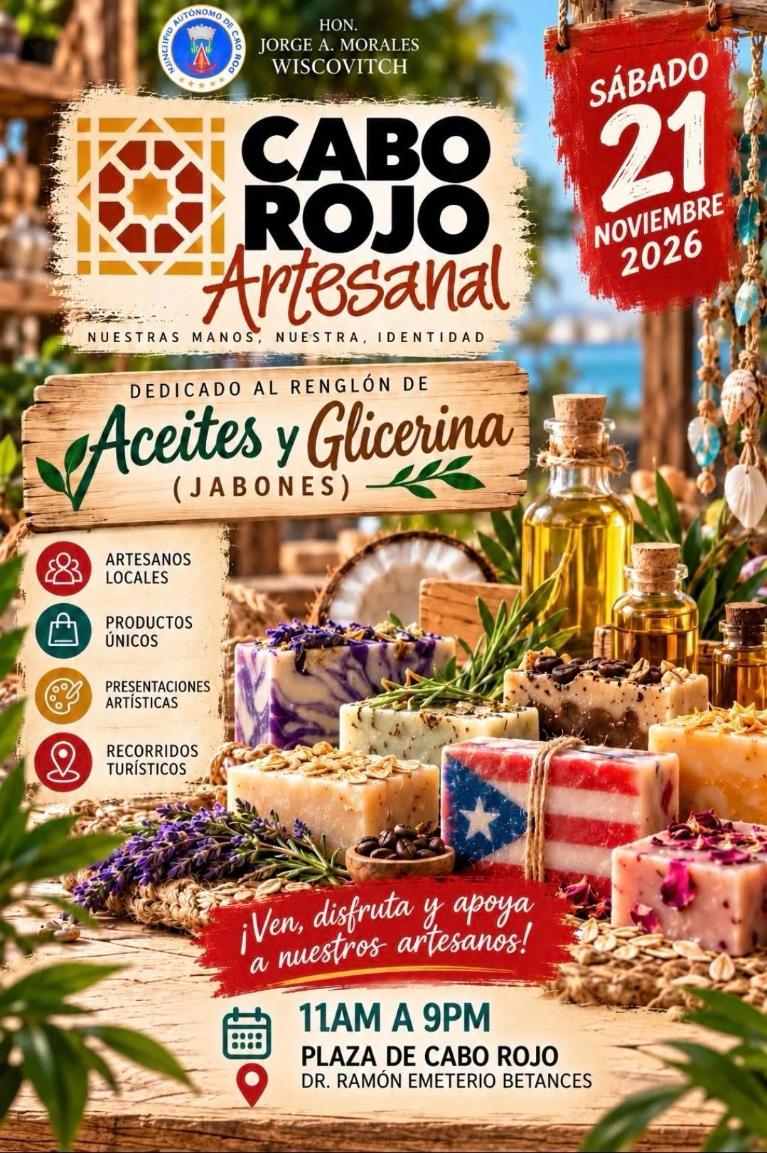 Cabo Rojo celebrará feria artesanal el 21 de noviembre con exhibiciones, música y recorridos turísticos