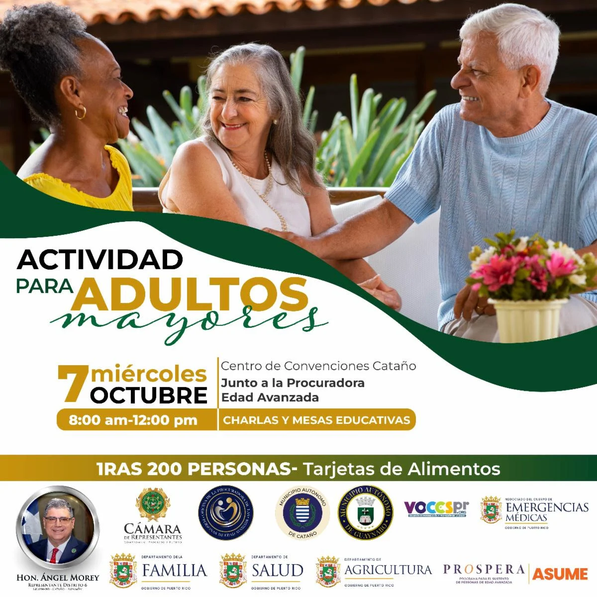 Repartirán vales de alimentos a los primeros 200 adultos mayores que se den cita durante feria de servicios en Cataño