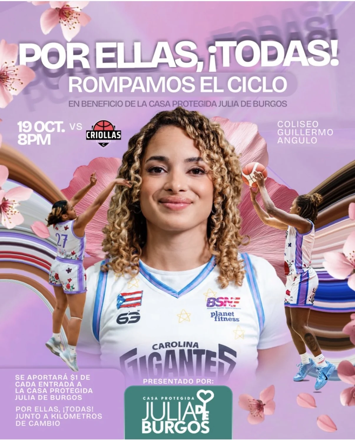 ¡Por ellas, ¡todas! – Las Gigantes de Carolina invitan a romper el ciclo de la violencia contra las mujeres en una noche de baloncesto y solidaridad